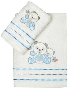 Σετ πετσέτες κεντητές Panda 02 Blue