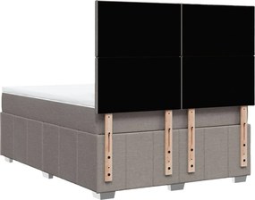 vidaXL Κρεβάτι Boxspring με Στρώμα Taupe 140x190 εκ. Υφασμάτινο