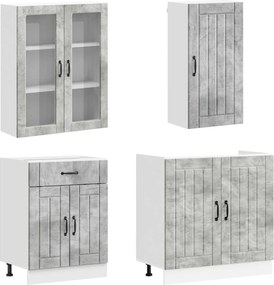 vidaXL Μονάδα κουζίνας LUCCA 8 pcs Γκρι Σκυροδέματος