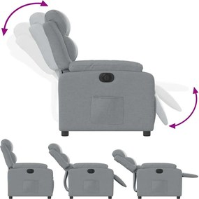 vidaXL Πολυθρόνα Ανακλινόμενη Ηλεκτρική Ανοιχτό Γκρι Υφασμάτινη