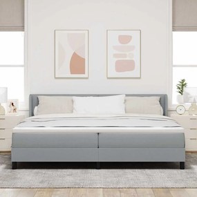 vidaXL Κρεβάτι box spring με στρώμα Ανοιχτό γκρι 200 x 200 cm