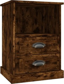 vidaXL Κομοδίνα 2 τεμ. Καπνιστή Δρυς 43x36x60 εκ.