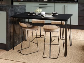 Τραπέζι Glendale 104, Μαύρο, Μαύρο ματ, 75x70x120cm, 28 kg, Πλαστικοποιημένη μοριοσανίδα, Μέταλλο | Epipla1.gr
