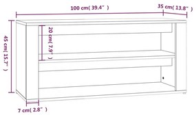 Παπουτσοθήκη Μαύρη 100x35x45 εκ. από Επεξεργασμένο Ξύλο - Μαύρο