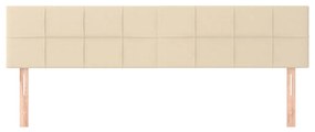 vidaXL Κεφαλάρια Κρεβατιού 2 τεμ. Κρεμ 100x5x78/88 εκ. Υφασμάτινο