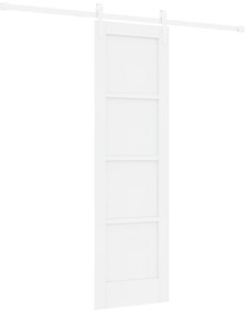 vidaXL Συρόμενη Πόρτα με Σετ Υλικών Λευκή 61x198.5 εκ. Συμπαγές Ξύλο Πεύκου