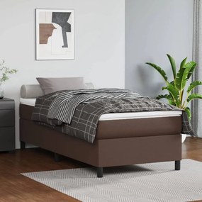 vidaXL Πλαίσιο Κρεβατιού Boxspring Καφέ 80 x 200 εκ. Συνθετικό Δέρμα