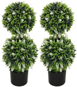 HOMCOM Σετ 2 Τεχνητών Φυτών, Ανθεκτικό στην UV Ακτινοβολία Τεχνητό Φυτό σε Γλάστρα, 70 cm Φυτό Εσωτερικού Χώρου για Σαλόνι, Κήπο