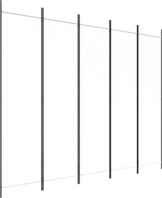 vidaXL Διαχωριστικό Δωματίου με 5 Πάνελ Λευκό 250x200 εκ. από Ύφασμα