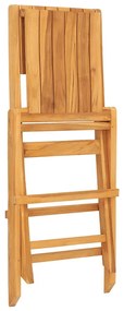 vidaXL Καρέκλες Κήπου Πτυσσόμενες 4 τεμ. 47x61x90 εκ. Μασίφ Ξύλο Teak