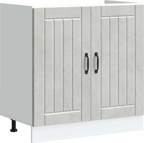 vidaXL Βάση νιπτήρα Lucca 2 pcs Σκυρόδεμα Γκρι Επεξεργασμένο ξύλο