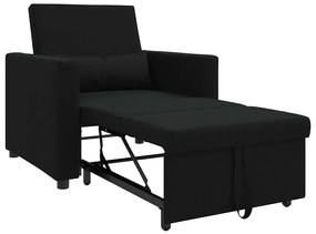 vidaXL Μονός καναπές-κρεβάτι Μαύρο 90 x 165 x 87 εκ. ύφασμα