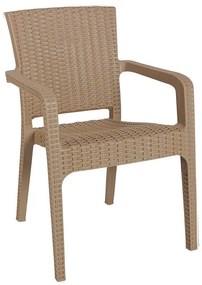 Armchair Halcyon PP color cappucino 57.5x59.5x86 εκ.