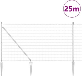 vidaXL Ευρωπαϊκός Φράκτης με Ακίδες 25 x 1,2 μ Γαλβανισμένος Χάλυβας