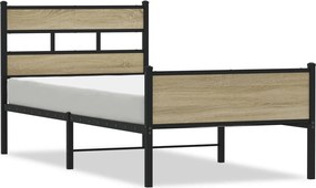 vidaXL Πλαίσιο Κρεβατιού Χωρ. Στρώμα Sonoma Δρυς 75x190εκ Επεξ. Ξύλο