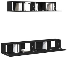 vidaXL Σετ επίπλου τηλεόρασης 4 pcs Μαύρη δρυς 100 x 30 x 30 cm