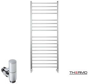 Thermo BELLAVIA Θερμαινόμενη πετσετοκρεμάστρα από ανοξείδωτο χάλυβα με υδραυλική λειτουργία, 120x50cm Inox Polished