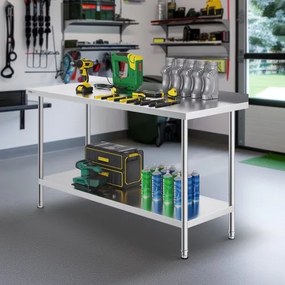 VEVOR Stainless Steel Work Table Commercial Kitchen Work Food Prep Table 24"x60"