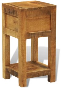 vidaXL Κομοδίνο / Βοηθητικό Τραπέζι με 1 Συρτάρι από Μασίφ Ξύλο Μάνγκο