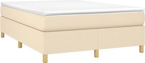 vidaXL Κρεβάτι Boxspring με Στρώμα Κρεμ 140x200 εκ. Υφασμάτινο