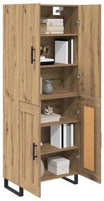 vidaXL Highboard 2 pcs Artisan Oak Σύνθετο Ξύλο και Γυαλί