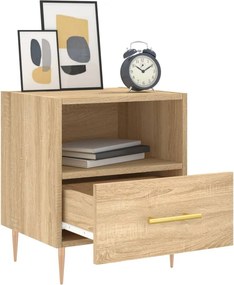 vidaXL Κομοδίνα 2 τεμ. Sonoma Δρυς 40 x 35 x 47,5 εκ. Επεξεργ. Ξύλο