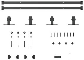 vidaXL Κιτ συρόμενης ντουλάπας 152 cm Ανθρακούχο ατσάλι