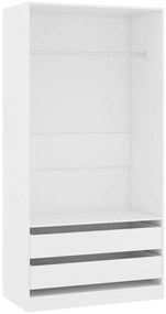 vidaXL Ντουλάπα Λευκή 100 x 50 x 200 εκ. από Επεξ. Ξύλο