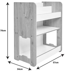 Ραφιέρα Seagull φυσικό-λευκό mdf 57x34x70εκ 57x34x70 εκ.