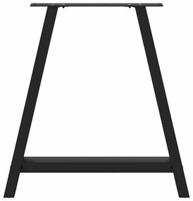 vidaXL Πόδια Τραπεζαρίας σε Σχήμα Α, 2 τεμ. Μαύρο, Ατσάλι 80x(72-73) εκ.