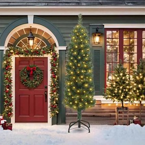 vidaXL Τεχνητό Χριστουγεννιάτικο Δέντρο με 300 LED Πράσινο 210 cm
