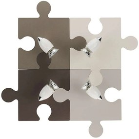 Φωτιστικό Τοίχου Παιδικό Puzzle IV 6382 Brown Nowodvorski Πλαστικό