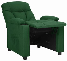 vidaXL Πολυθρόνα Ανακλινόμενη Σκούρο Πράσινο Υφασμάτινη