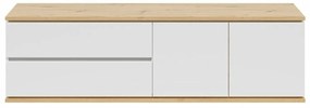 Τραπέζι Tv Boston EA100, Άσπρο, Artisan βελανιδιά, 184x54x42cm, 80 kg | Epipla1.gr