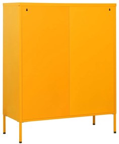 vidaXL Συρταριέρα Μουσταρδί 80 x 35 x 101,5 εκ. από Ατσάλι