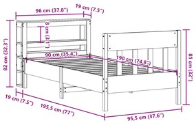 ΣΚΕΛΕΤΟΣ ΚΡΕΒ. ΧΩΡΙΣ ΣΤΡΩΜΑ ΛΕΥΚΟ 90X190 ΕΚ ΜΑΣΙΦ ΠΕΥΚΟ 3306286