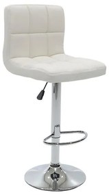 Bar stool Remina folding white pu-chrome metal 45x53x112cm 45x53x112 εκ.