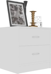 vidaXL Κομοδίνα 2 τεμ. Λευκά 40 x 30 x 40 εκ. από Επεξ. Ξύλο