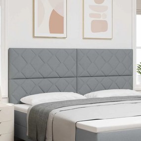 vidaXL LED κεφαλάρι Ανοιχτό γκρι 200 cm ύφασμα