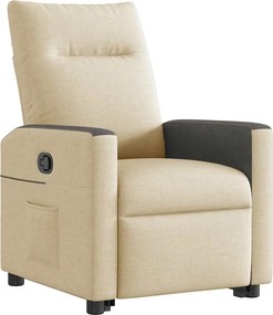 vidaXL Πολυθρόνα Ανακλινόμενη με Ανύψωση Κρεμ Υφασμάτινη