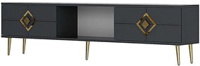 Έπιπλο Τηλεόρασης Robber 475OLV3079 150x29,6x40,6cm Anthracite-Gold