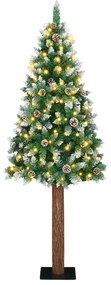 vidaXL Λεπτό Χριστουγεννιάτικο Δέντρο με 300 LEDs Πράσινο 210 εκ. PVC