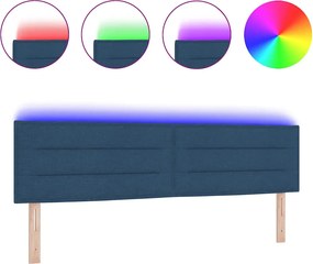 vidaXL LED κεφαλάρι με φώτα λωρίδας LED Μπλε 180 cm Πολυεστέρας