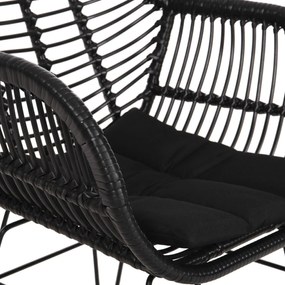 Καρέκλα Πολυθρόνα ALLEGRA C5450.32 Μεταλλική με Μαύρο Wicker &amp; Μαξιλάρι 58x59x82Υεκ. 58x59x82 εκ.