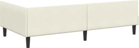 vidaXL Κρεβάτι Γωνίας Κρεμ 100 x 200 cm Βελούδο