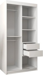 Ντουλάπα Flutes III 100 Συρόμενη-Λευκό