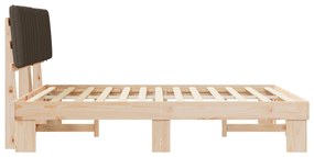 vidaXL Σκελετός Κρεβατιού με Επενδεδυμένο Κεφαλάρι Taupe 160 x 200 cm