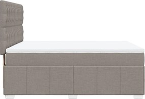 vidaXL Κρεβάτι Boxspring με Στρώμα Taupe 160x200 εκ. Υφασμάτινο