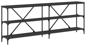 vidaXL Τραπέζι Κονσόλα Μαύρο 200 x 30 x 75 εκ. Επεξεργ. Ξύλο/Σίδηρος