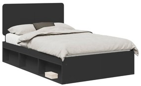 vidaXL Σκελετός Κρεβατιού Μαύρο 120 x 200 cm Στερεά ξυλεία πεύκου